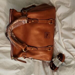 NWT Dooney & Bourke large leather satchel color:natural